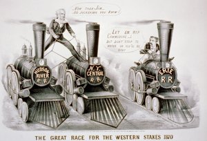The Great Race for the Western Stakes, 1870 (litografi)
